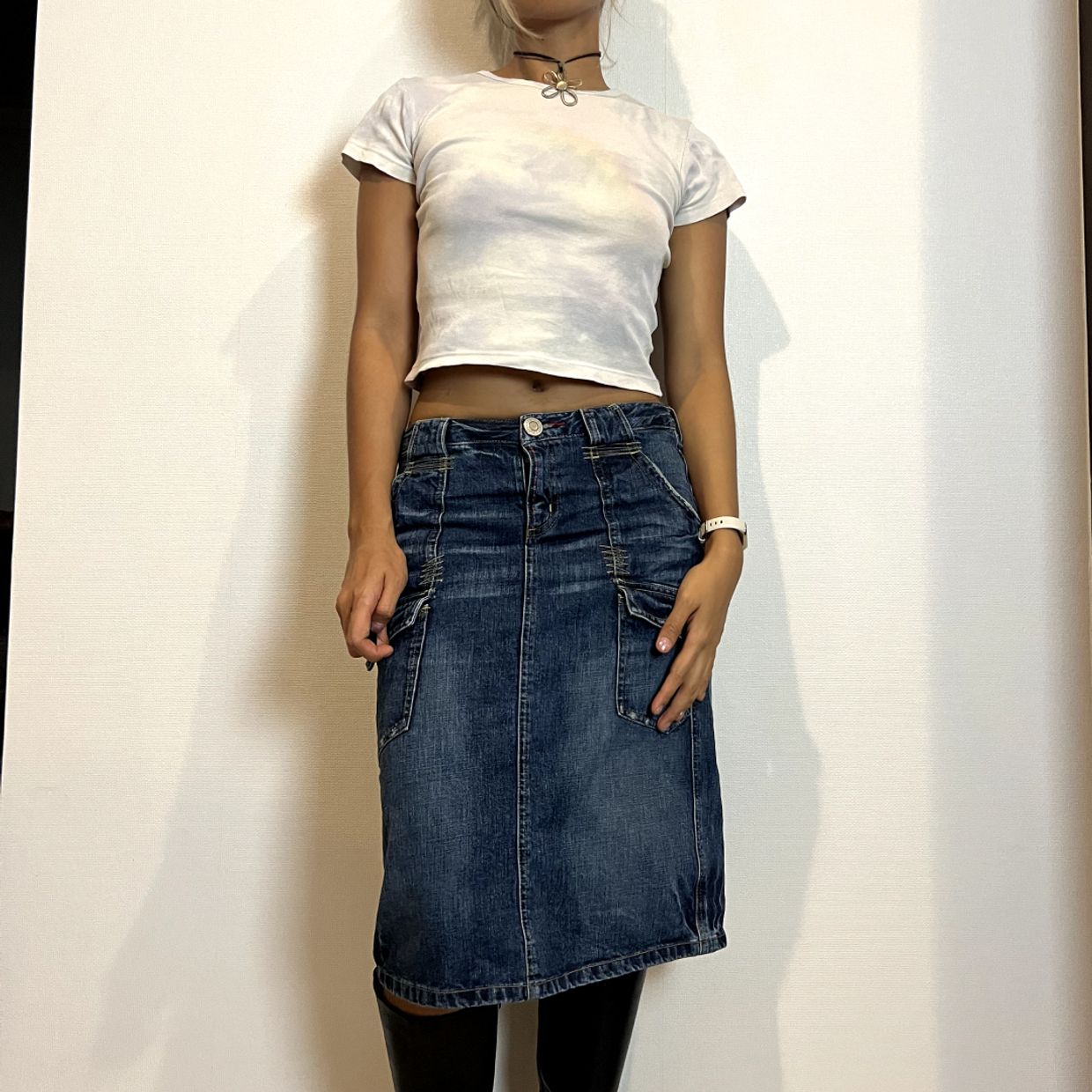 Y2K Grunge Skirt Wanita blue